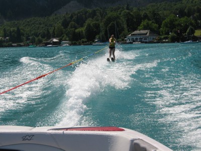 Wasserski auf dem Wolfgangsee, 2003 © Heinz Ramacher Wasserskischule Engel am Wolfgangsee